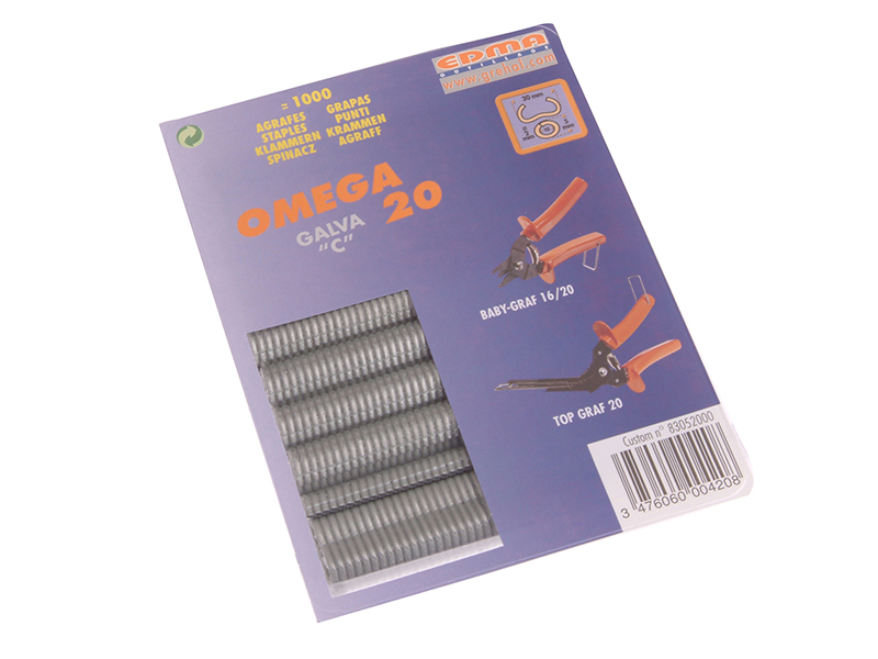 EDM0420 - Galvanised Steel Hog Ring Omega 20 (1000)