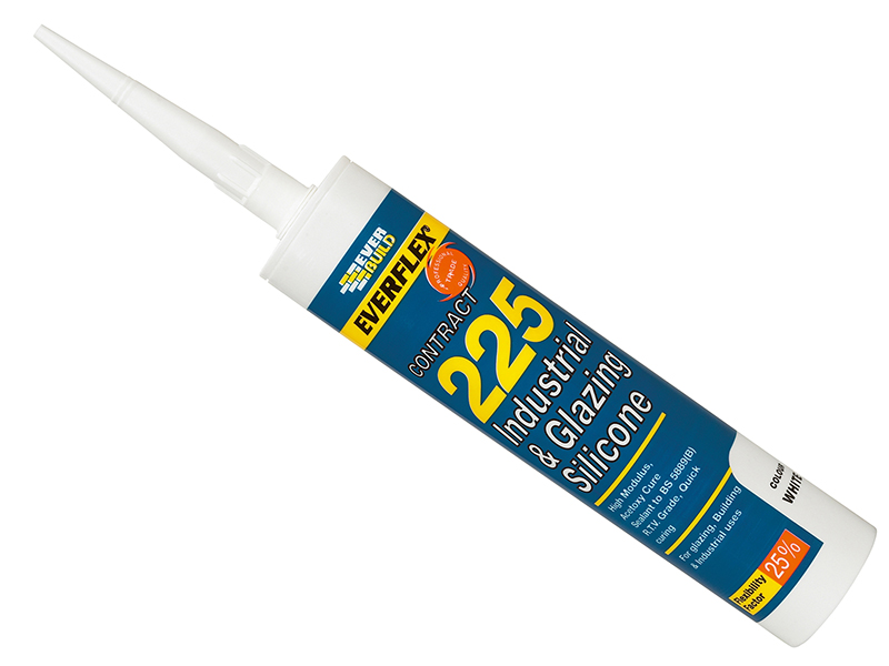 Industrial & Glazing Silicone Brushed Steel 295ml 225
