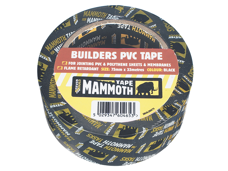 EVB2BTBK50 - Builder's PVC Tape 50mm x 33m Black