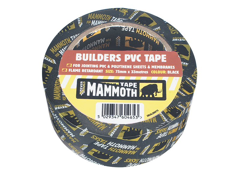 EVB2BTBK75 - Builder's PVC Tape 75mm x 33m Black