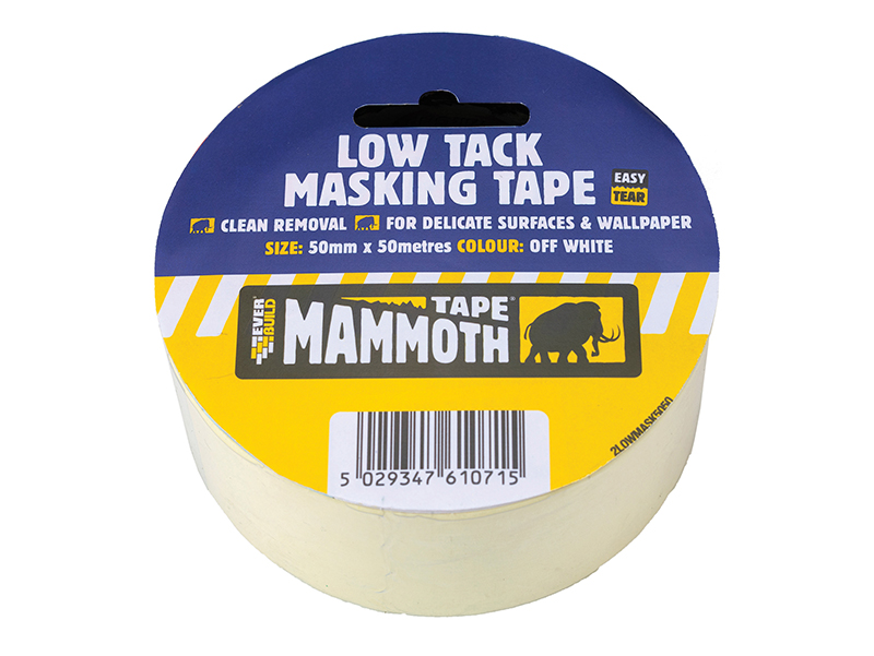 EVB2LOWMT50 - Low Tack Masking Tape 50mm x 25m