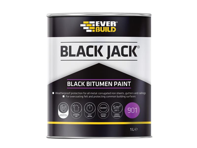Black Jack 901 Black Bitumen Paint 1 litre