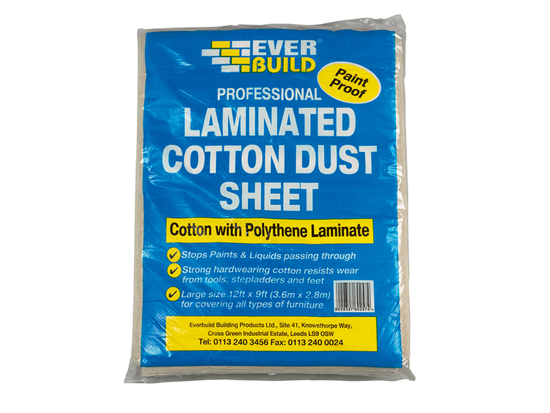 EVBLAMDUST - Laminated Cotton Dust Sheet 3.6 x 2.7m