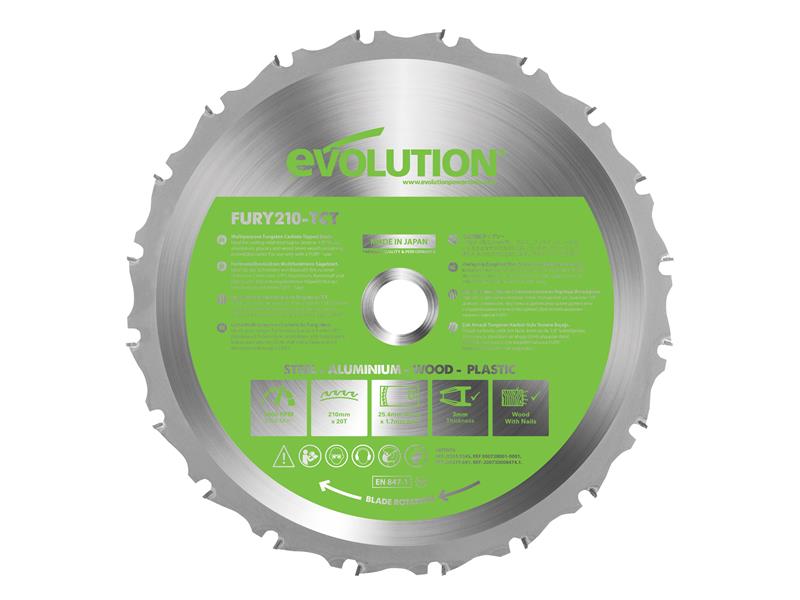 FURY Multi-Purpose TCT Circular Saw Blade 210 x 25.4mm x 20T
