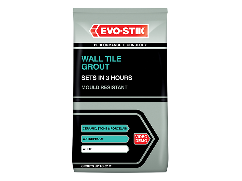 EVO478718 - Wall Tile Grout Mould Resistant White 1.5kg