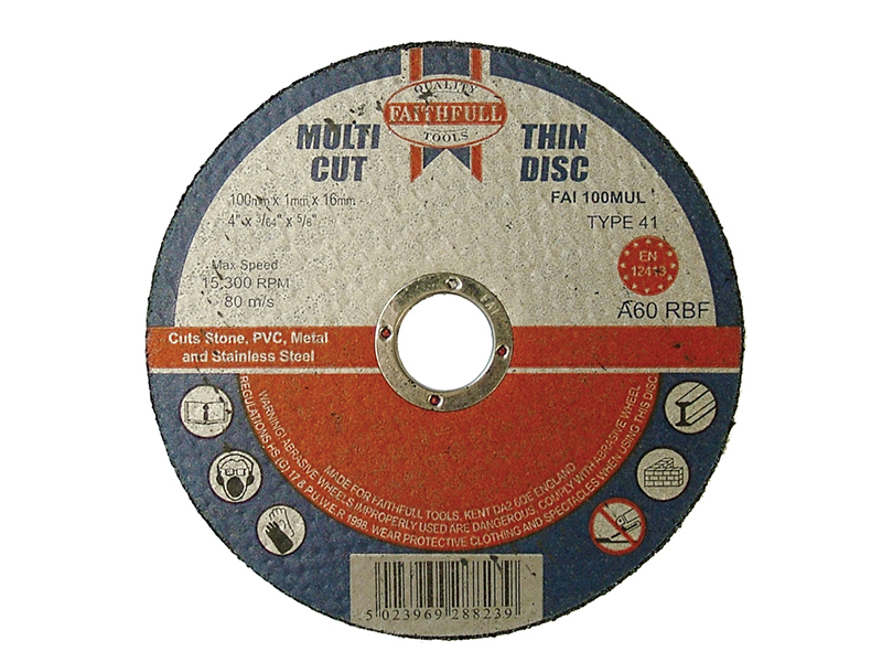 FAI10010MUL - Multi-Purpose Cutting Discs 100 x 1.0 x 16mm (Pack of 10)