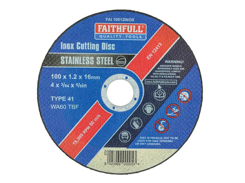 FAI10012INOX - Inox Cutting Disc 100 x 1.2 x 16mm
