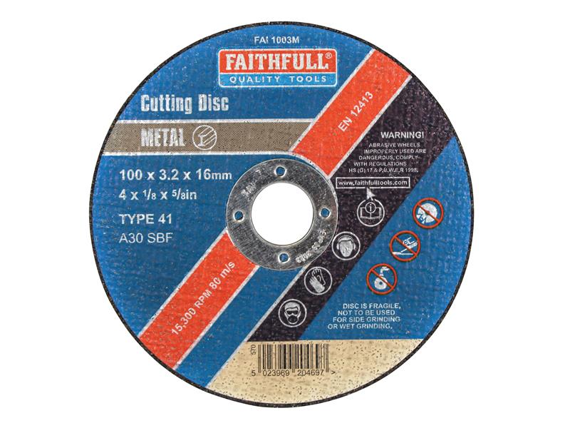 FAI1003M - Metal Cut Off Disc 100 x 3.2 x 16mm