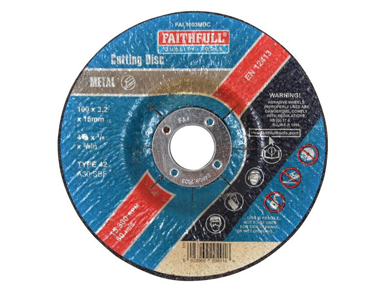 FAI1003MDC - Depressed Centre Metal Cut Off Disc 100 x 3.2 x 16mm