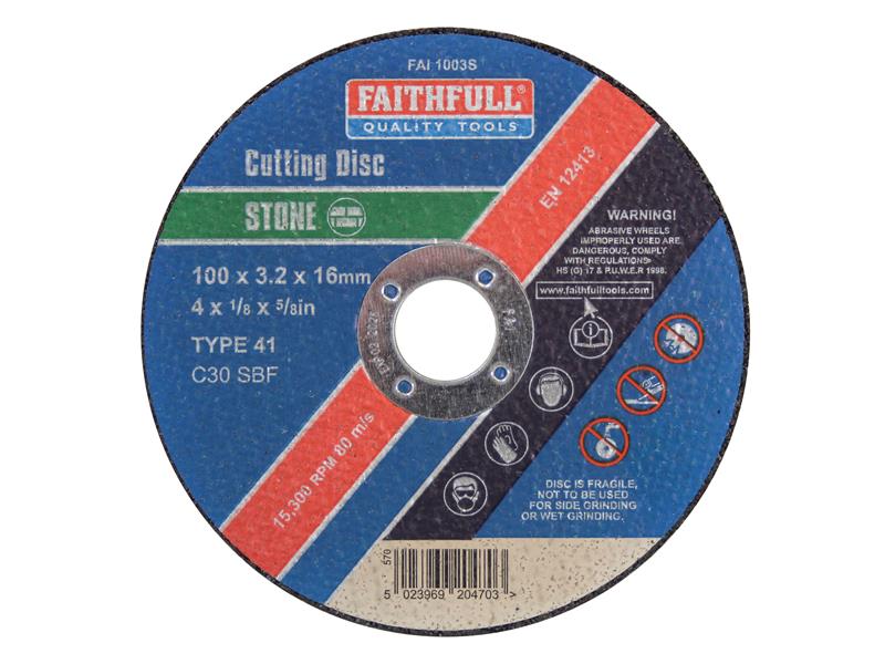 FAI1003S - Stone Cut Off Disc 100 x 3.2 x 16mm