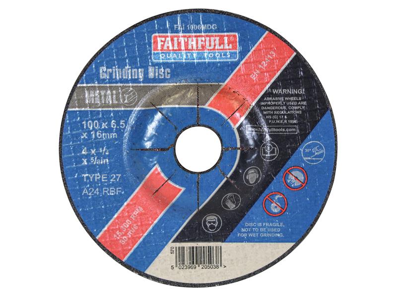 FAI1006MDG - Depressed Centre Metal Grinding Disc 100 x 6.5 x 16mm