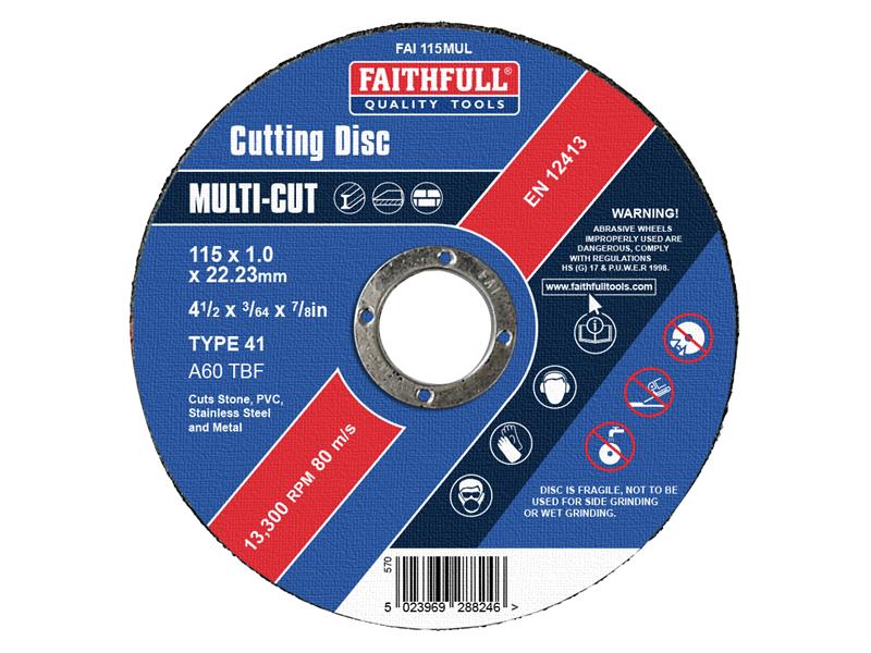 Multi-Purpose Cutting Discs 115 x 1.0 x 22.23mm (Pack 10)