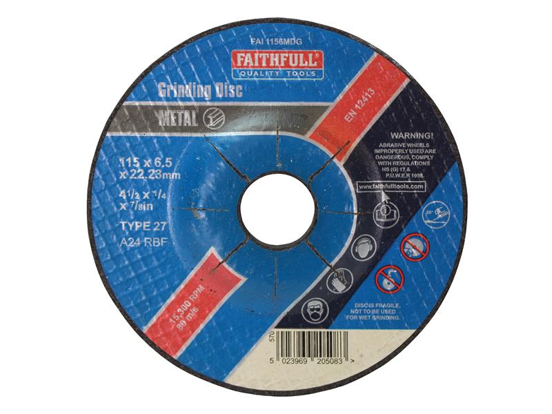 FAI1156MDG - Depressed Centre Metal Grinding Disc 115 x 6.5 x 22.23mm