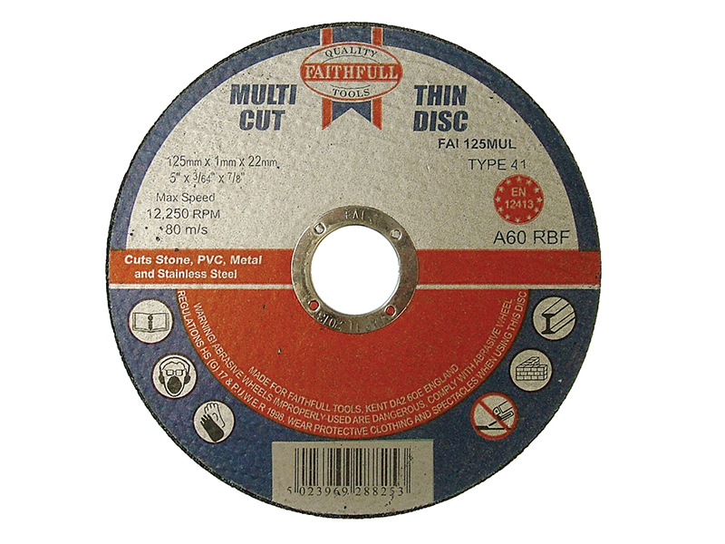 FAI12510MUL - Multi-Purpose Cutting Disc 125 x 1.0 x 22.23mm (Pack of 10)