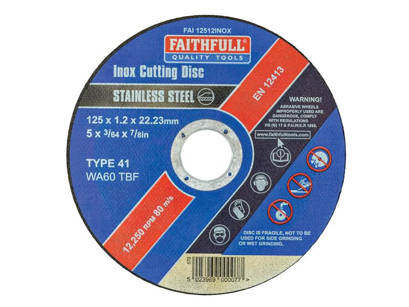 FAI12512INOX - Inox Cutting Disc 125 x 1.2 x 22.23mm