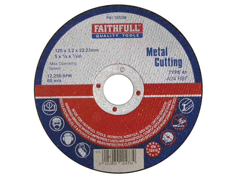 FAI1253M - Metal Cut Off Disc 125 x 3.2 x 22.23mm