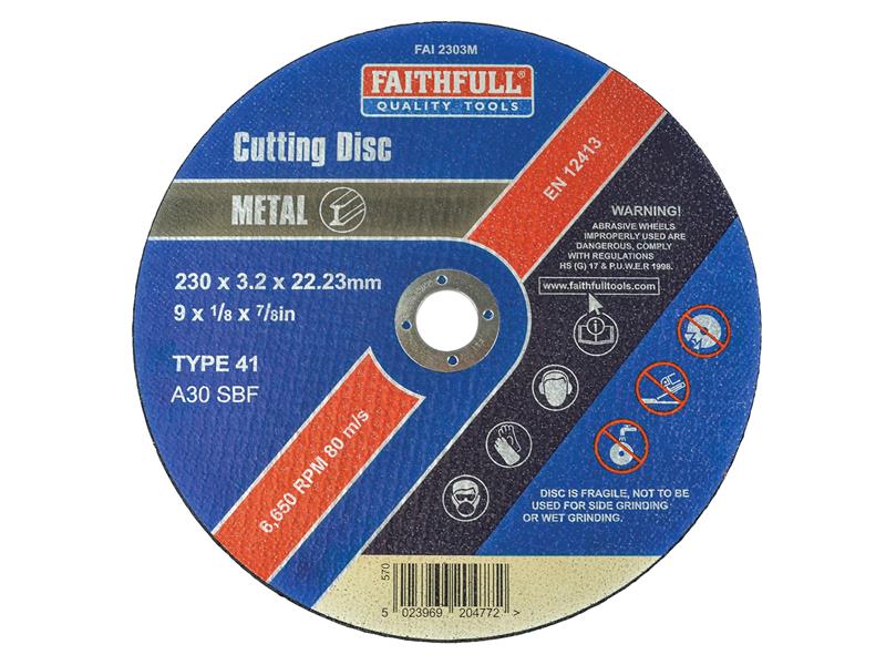 FAI2303M - Metal Cut Off Disc 230 x 3.2 x 22.23mm