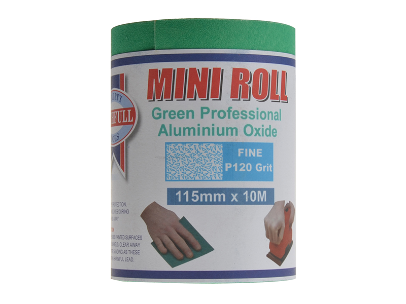 FAIAR10120G - Aluminium Oxide Sanding Paper Roll Green 115mm x 10m 120G