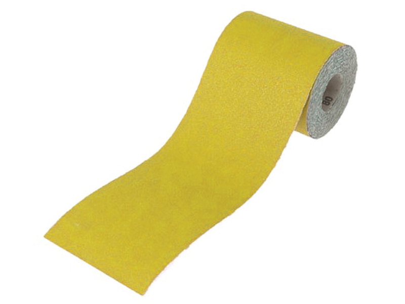FAIAR580Y - Aluminium Oxide Sanding Paper Roll Yellow 115mm x 5m 80G