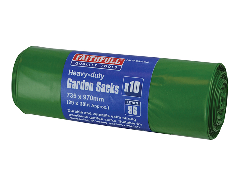 FAIBAGGS10HD - Heavy-Duty Strong Garden Sacks (Roll 10)