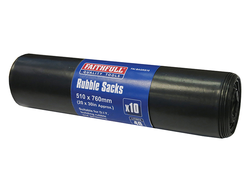FAIBAGRS10 - Black Rubble Sacks (Roll 10)