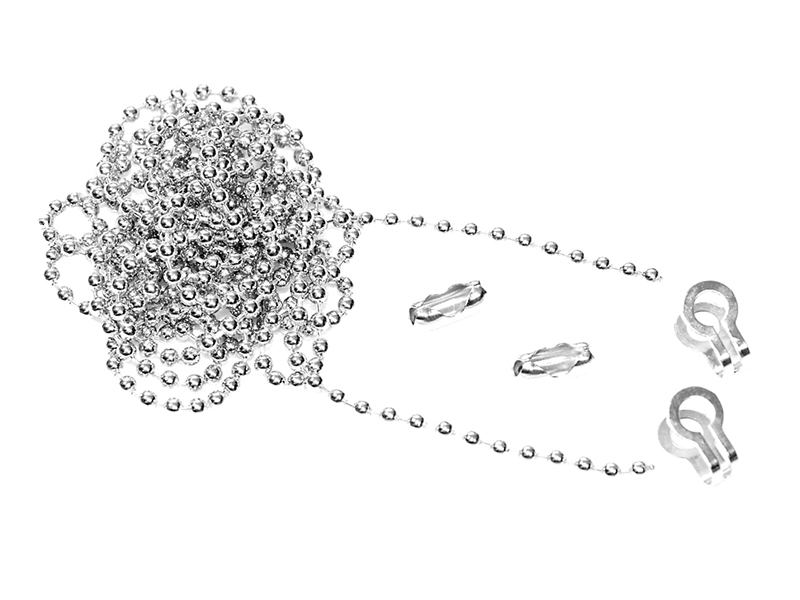 FAICHBALLNP1 - Brass Ball Chain Kit Nickel Plated 1m