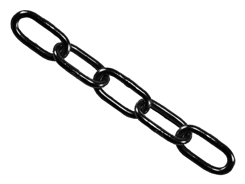 FAICHBL430 - Black Japanned Chain 4mm x 30m Reel - Max. Load 120kg