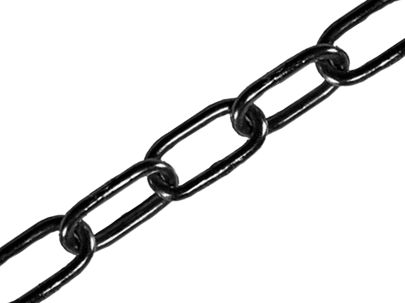 FAICHCUT50B - Black Japanned Chain 5.0mm x 2.5m - Max. Load 160kg