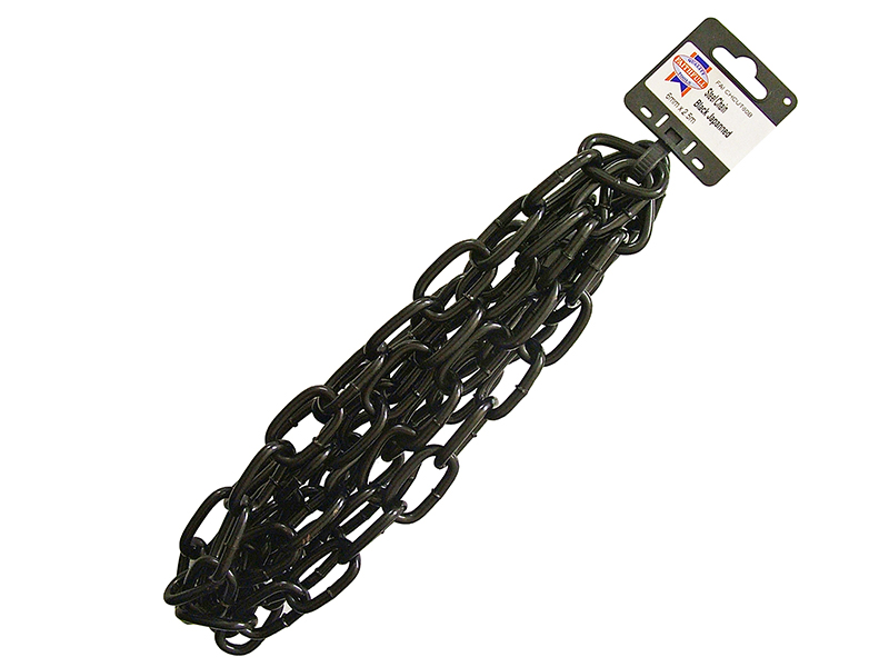 FAICHCUT60B - Black Japanned Chain 6.0mm x 2.5m - Max. Load 250kg