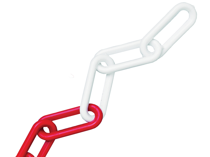 FAICHPRW812C - Plastic Chain 8mm x 12.5m Red / White