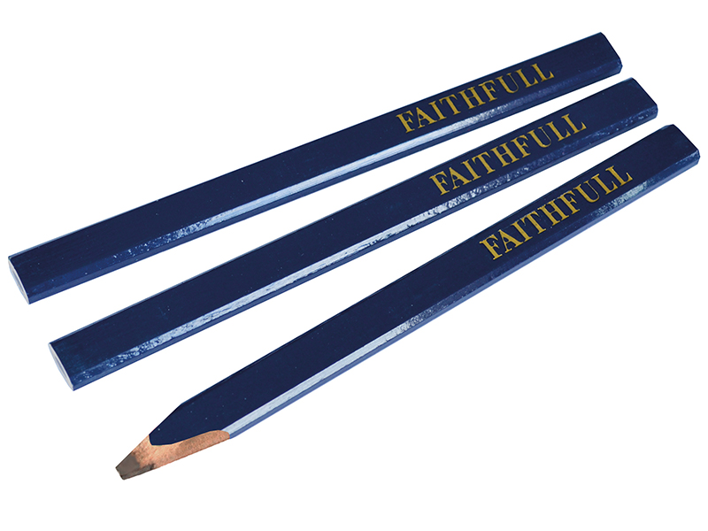 FAICPB - Carpenter's Pencils - Blue / Soft (Pack 3)