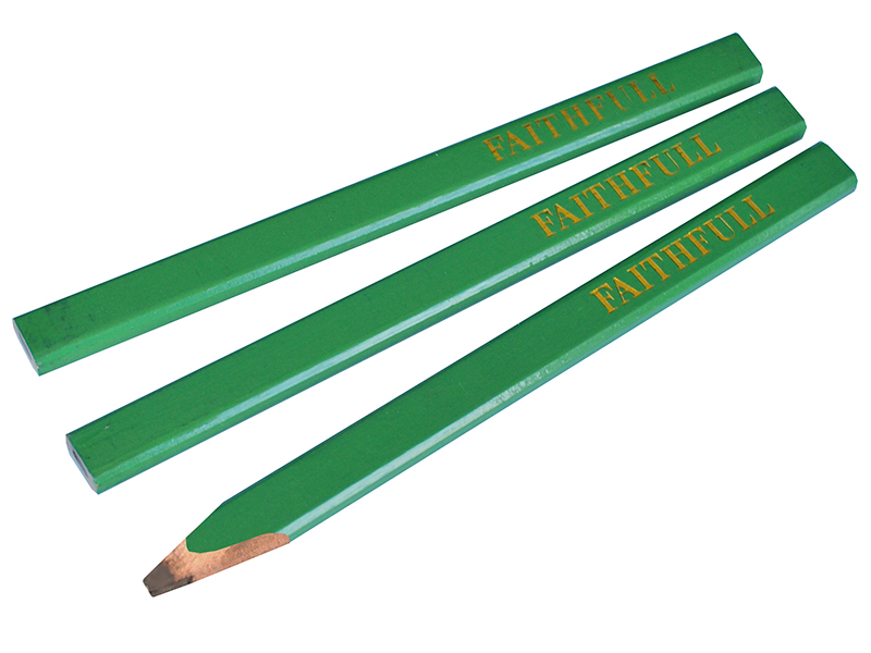 FAICPG - Carpenter's Pencils - Green / Hard (Pack 3)