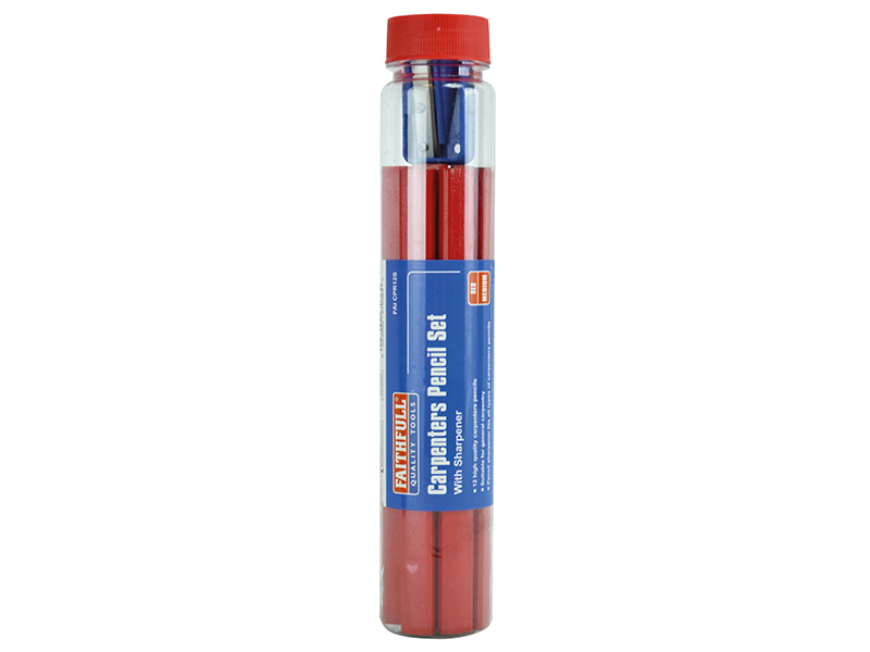 FAICPR12S - Carpenter's Pencils Tube & Sharpener