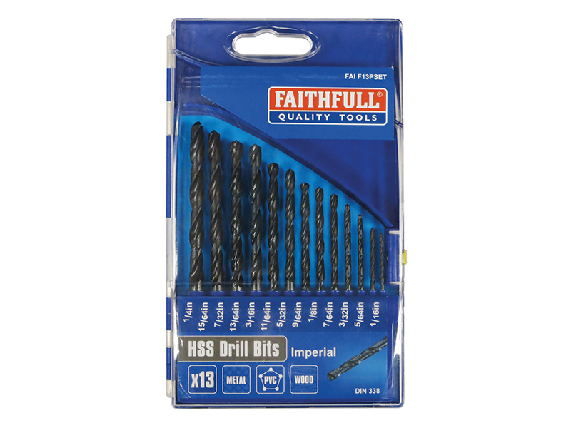 FAIF13PSET - HSS Drill Bit Set of 13 1/16-1/4 x 1/64
