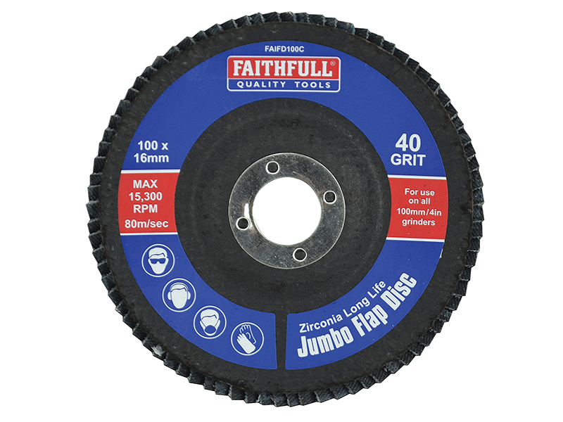 FAIFD100C - Abrasive Jumbo Flap Disc 100mm Coarse