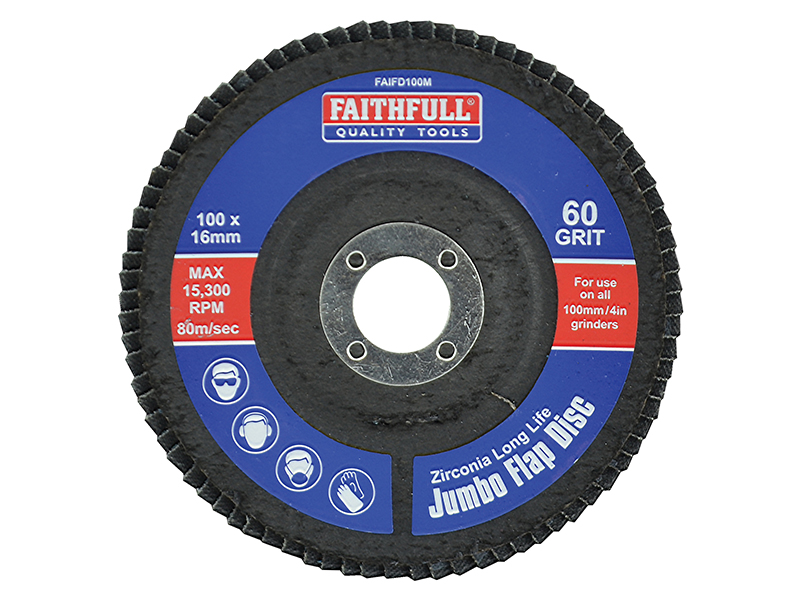 FAIFD100M - Abrasive Jumbo Flap Disc 100mm Medium