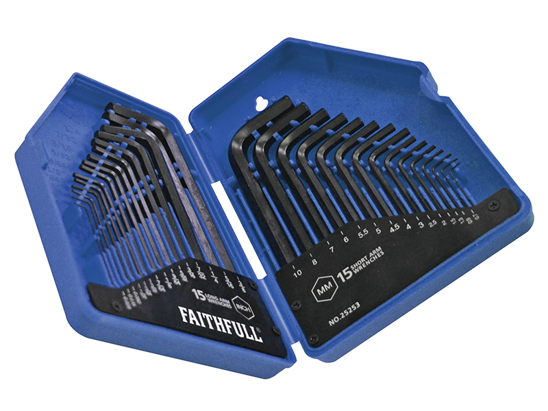 Metric/Imperial Hex Key Set 30 Piece (0.7-10mm 0.028-3/8in)