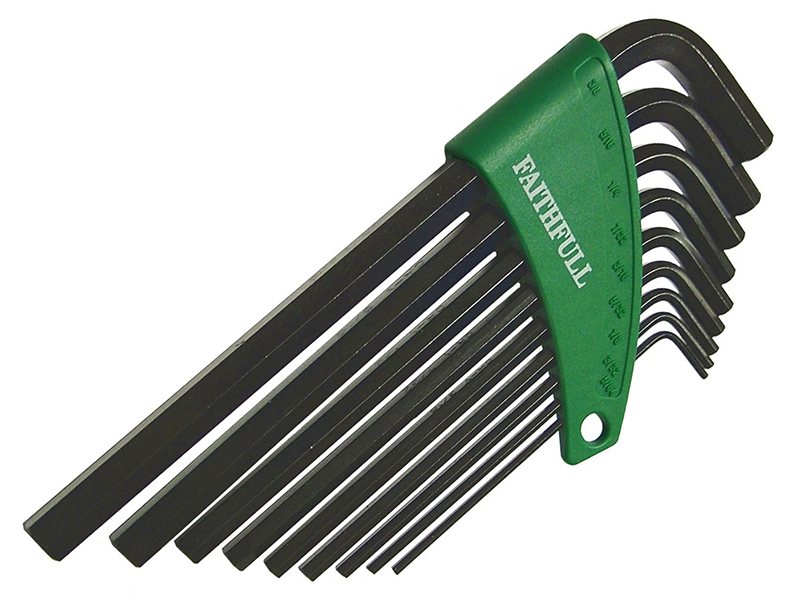 Long Arm Hexagon Key Set 9 Piece (5/64 - 3/8in)