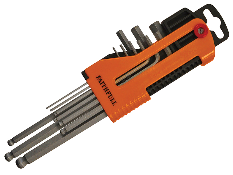 Long Arm Ball End Hex Key Set 9 Piece (1.5-10mm)