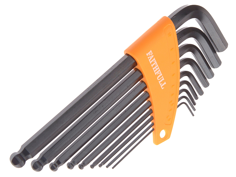 Ball End Long Arm Hexagon Key Set 9 Piece (1.5-10mm)
