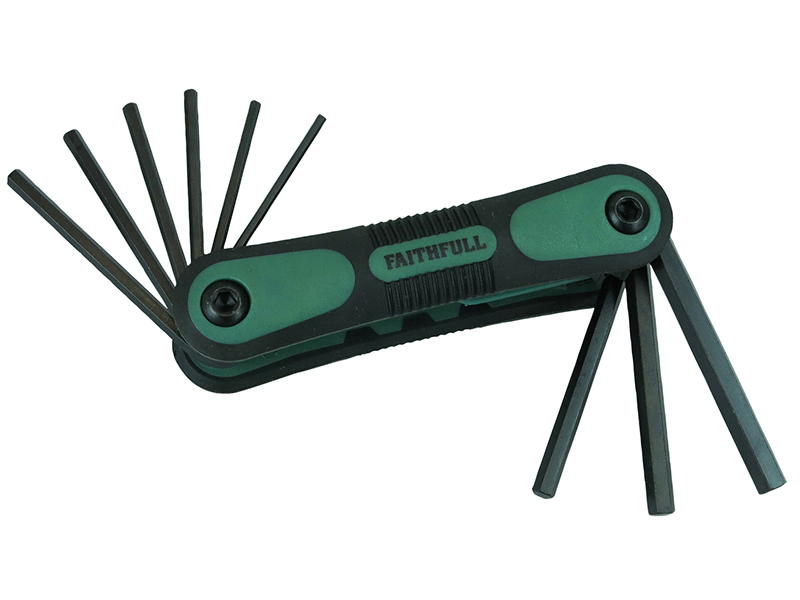 Folding Hexagon Key Set 9 Piece (5/64 - 1/4in)