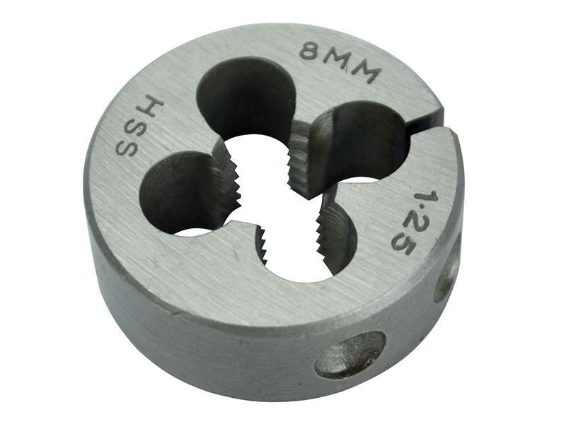 HSS Straight Flute Split Die M8 x 1.25 1in OD