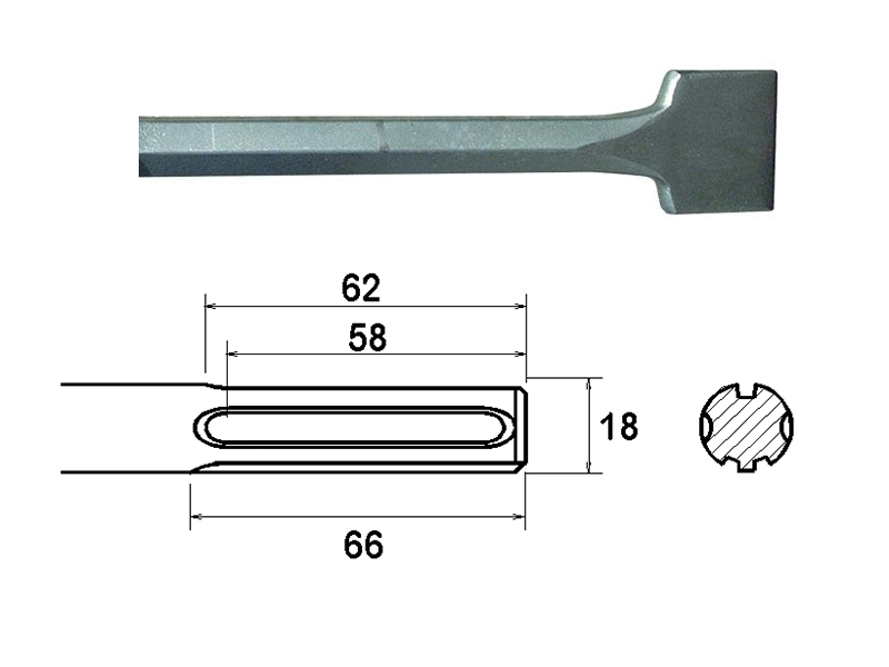 FAIMAXSC50 - SDS Max Straight Scaling Chisel 50 x 400mm