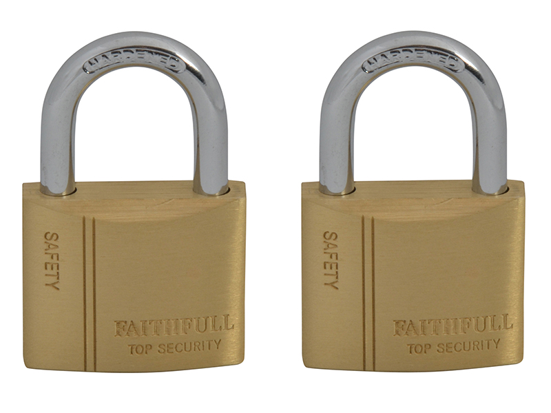 FAIPLB40KA - Brass Padlock Keyed Alike 2 x 40mm