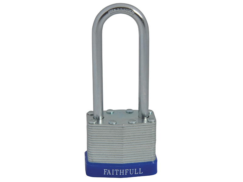 FAIPLLAM40LS - Laminated Steel Padlock 40mm Long Shackle 3 Keys