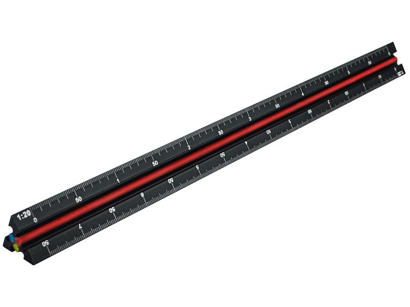 FAIRULETECNC - Prestige Tri-Scale Engineer Rule Black Aluminium 300mm