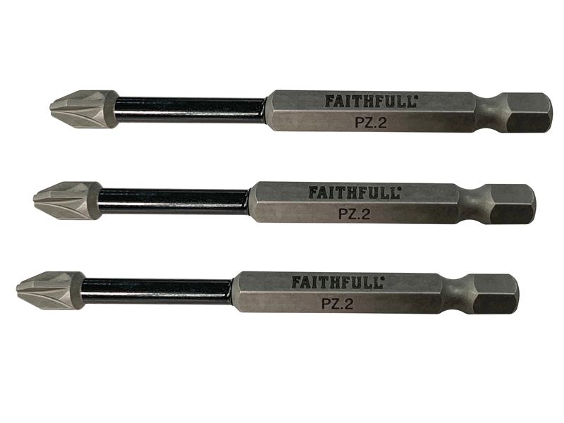 FAISBPZ275IM - Pozidriv Impact Screwdriver Bits PZ2 x 75mm (Pack 3)