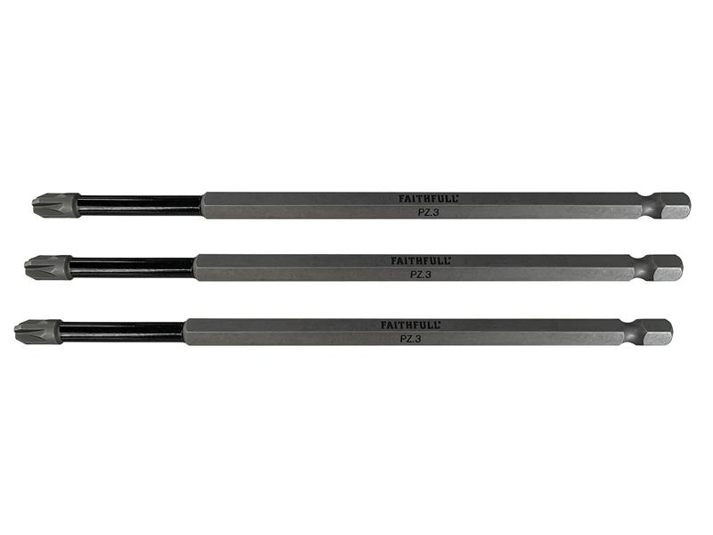 FAISBPZ3150I - Pozidriv Impact Screwdriver Bits PZ3 x 150mm (Pack 3)
