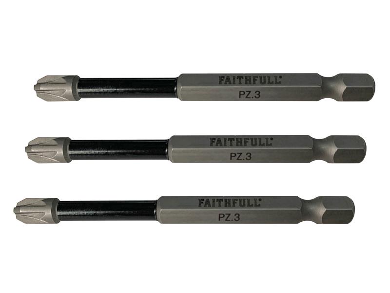FAISBPZ375IM - Pozidriv Impact Screwdriver Bits PZ3 x 75mm (Pack 3)