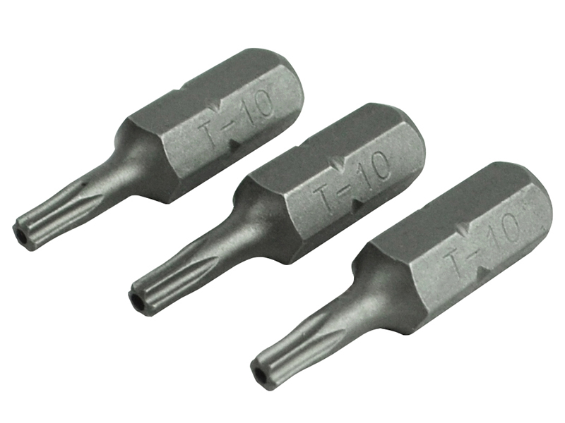 FAISBT1025S - Security S2 Grade Steel Screwdriver Bits T10S x 25mm (Pack 3)